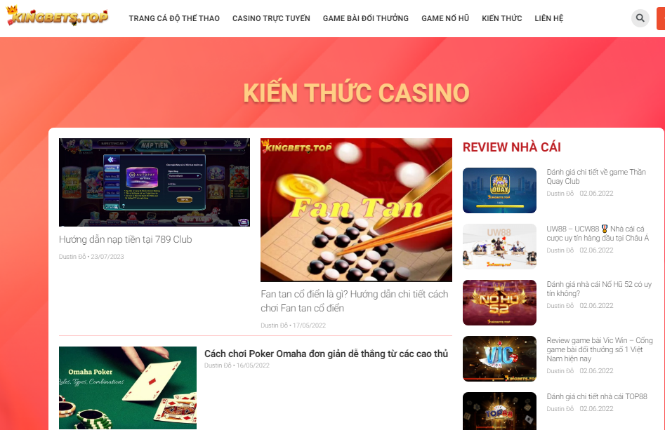 Kingbets.top: Cập nhật tin tức và xu hướng mới nhất casino trực tuyến