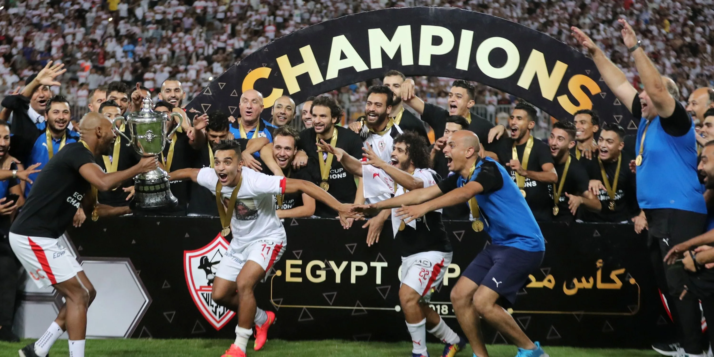 Đội hình Zamalek SC của Ai Cập trước một trận đấu