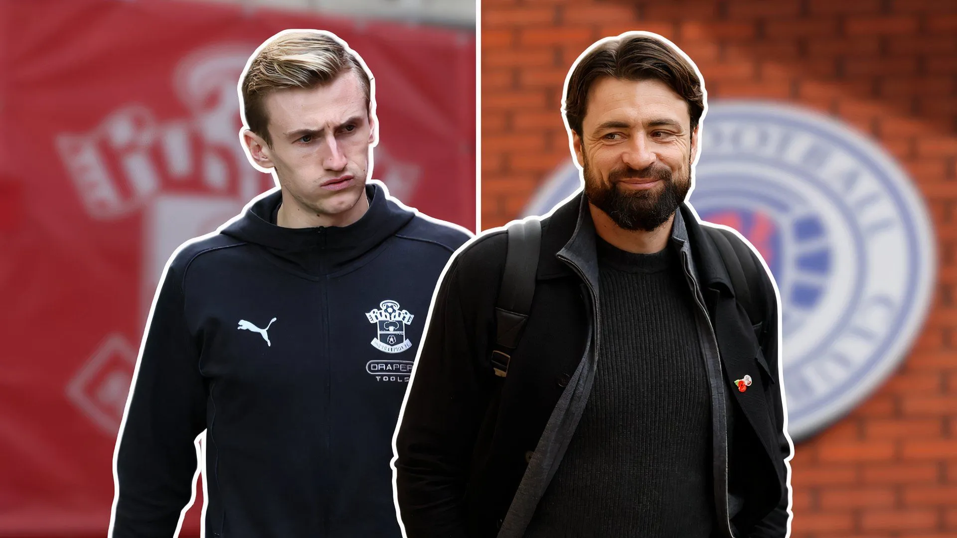 Tiền vệ Flynn Downes và HLV Russell Martin khi còn ở Southampton