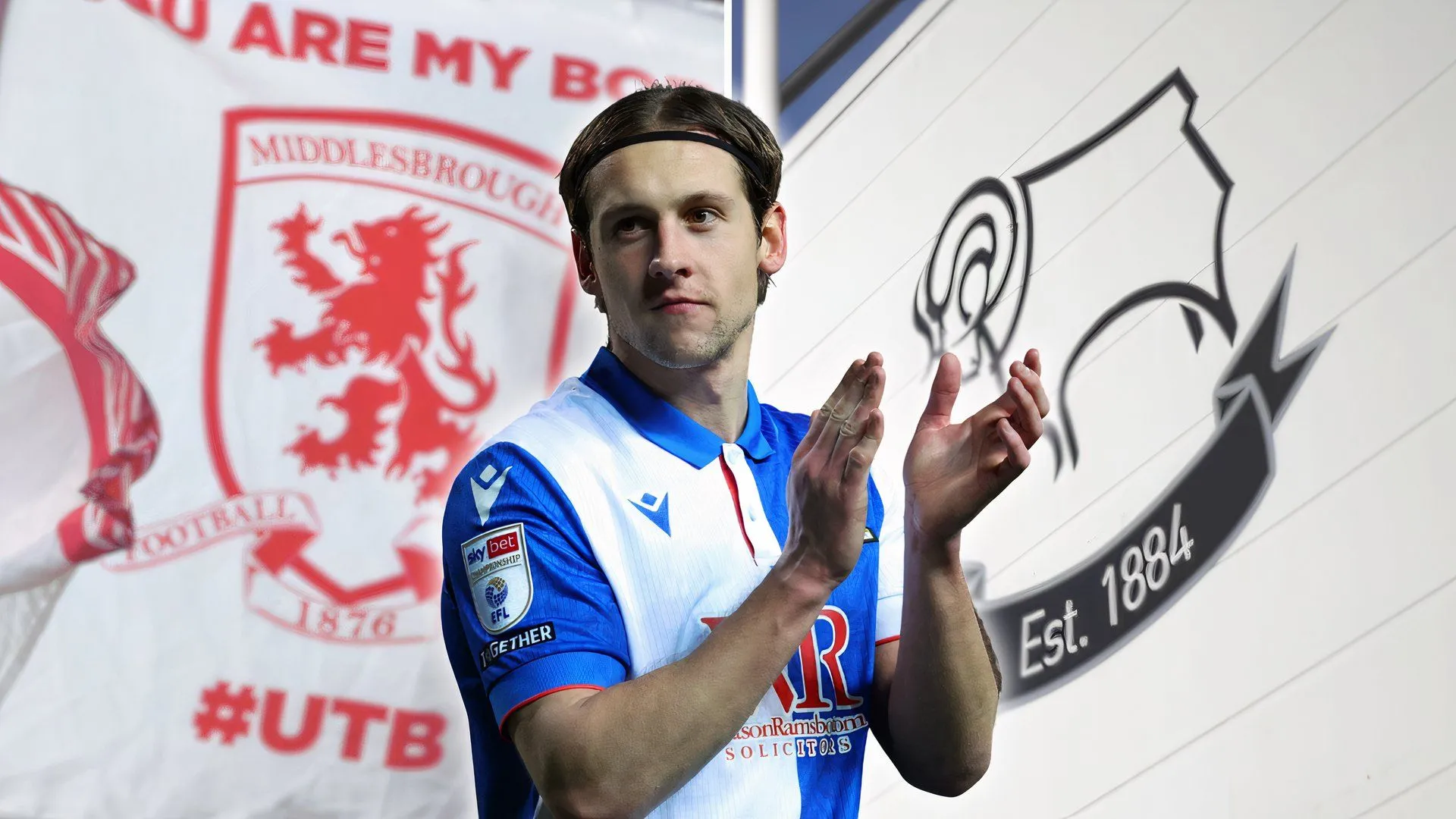 Cầu thủ Callum Brittain trong màu áo Middlesbrough thi đấu với Derby County