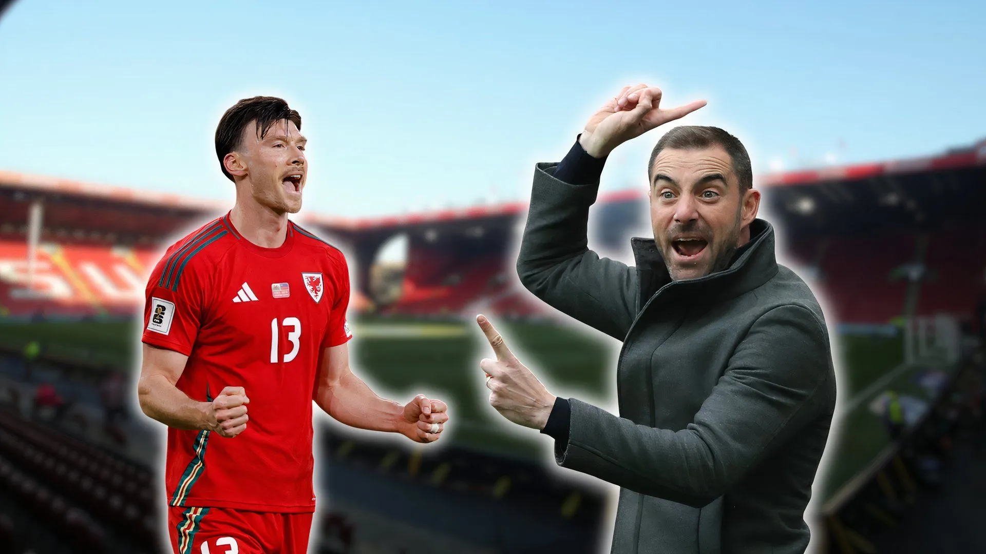 Tiền đạo Kieffer Moore cùng huấn luyện viên Ruben Selles của Sheffield United