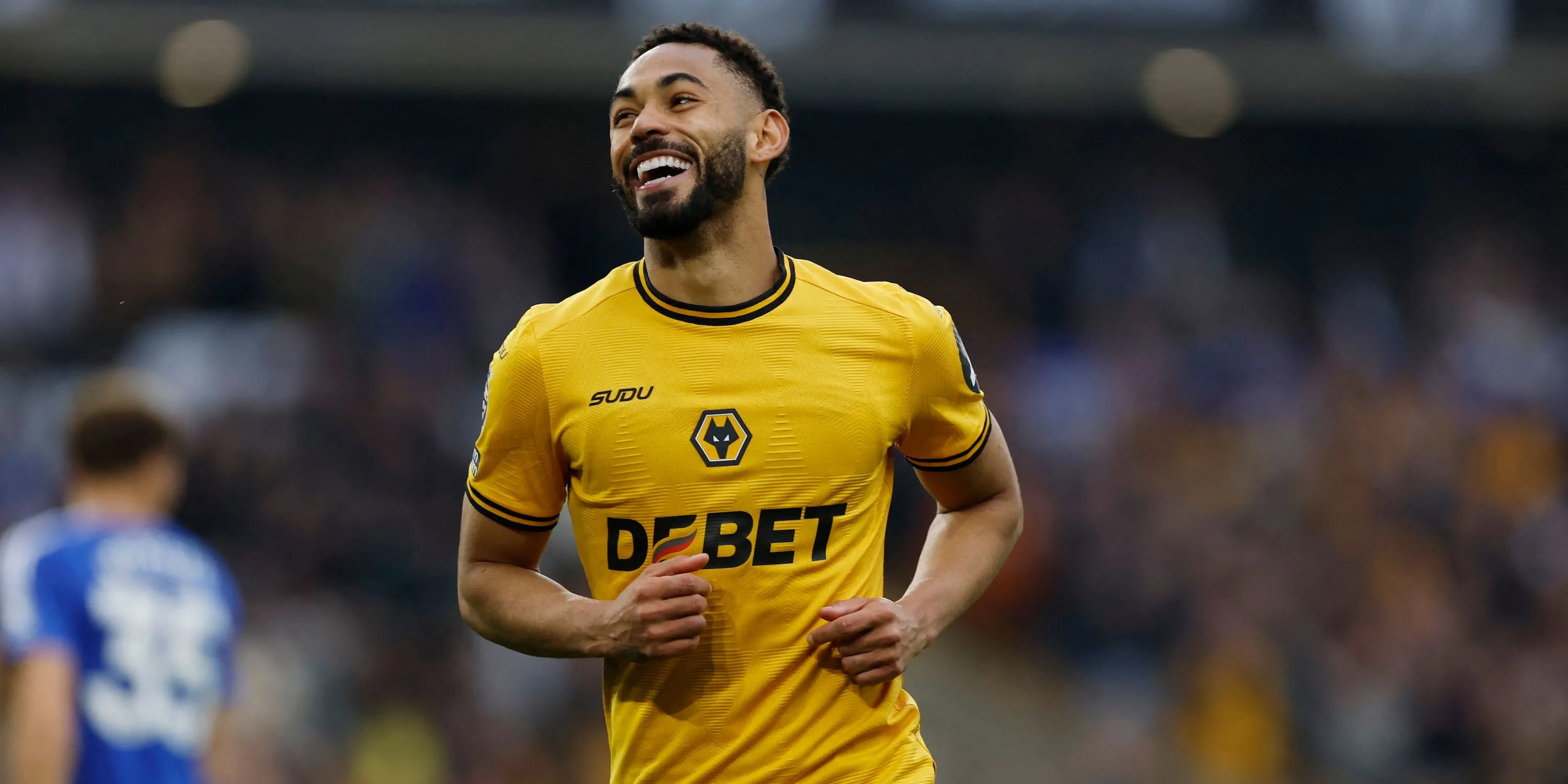 Tiền đạo Matheus Cunha ăn mừng bàn thắng trong màu áo Wolverhampton Wanderers, cầu thủ mà Wolves đang tìm người thay thế trên hàng công.