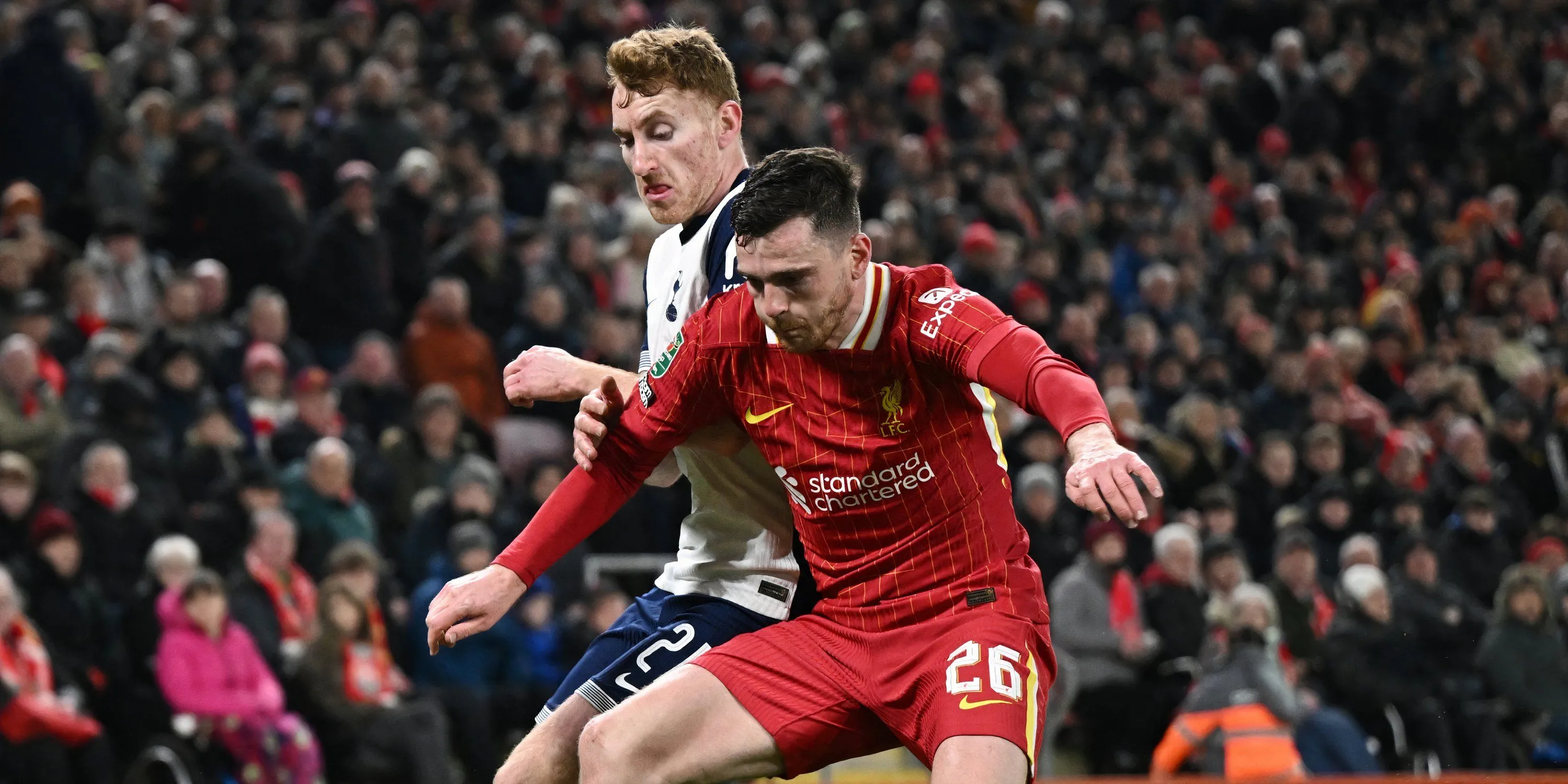 Tiền vệ Dejan Kulusevski của Tottenham thể hiện phong độ cao, là hình mẫu cho Harvey Elliott.