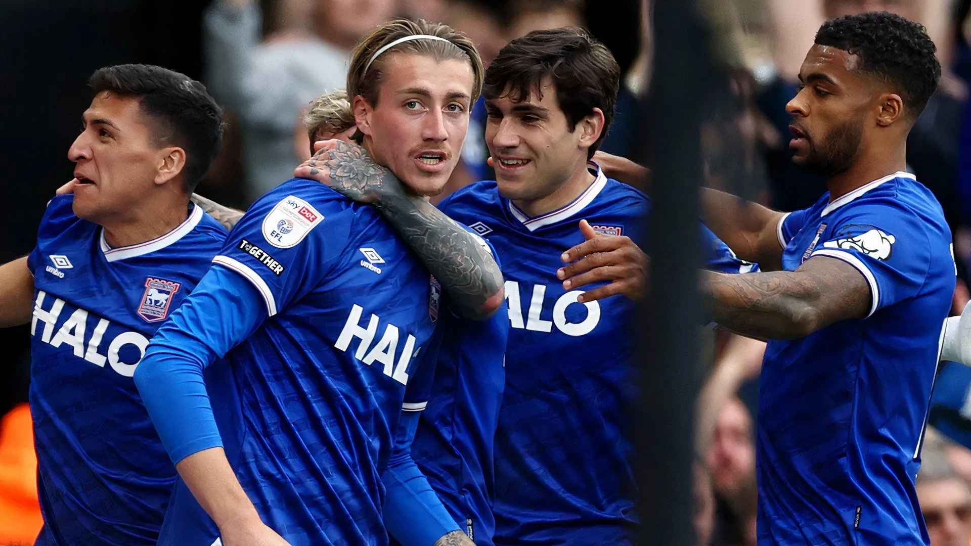 Jack Clarke ăn mừng sau khi ghi bàn cho Ipswich Town trong trận gặp Norwich - tiền vệ cánh trái, ghi bàn mùa 2025-26