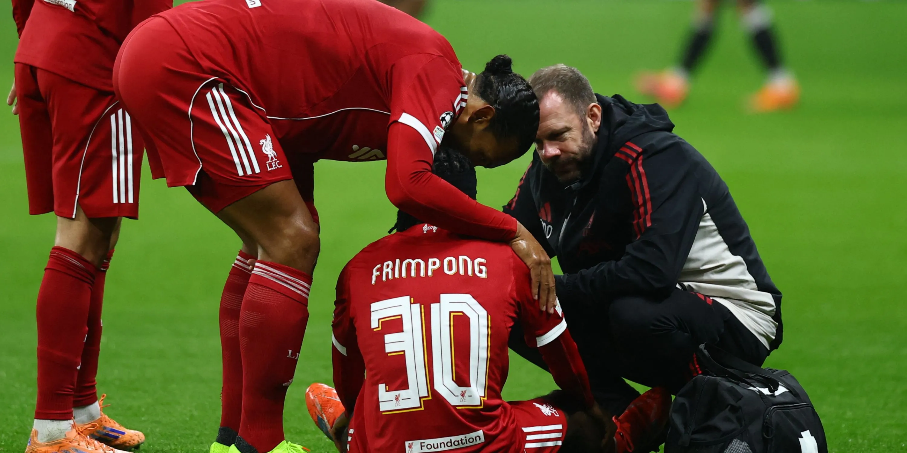 Liverpool loạt chấn thương trước chuyến làm khách Brentford 12 Jeremie Frimpong chấn thương gân kheo, vắng mặt trận Brentford